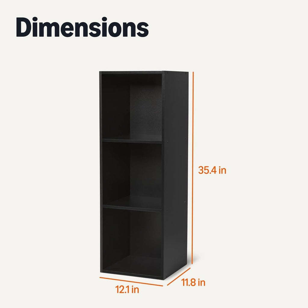 Basics Black 3-Cube Bookcase