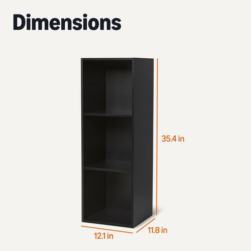 Basics Black 3-Cube Bookcase