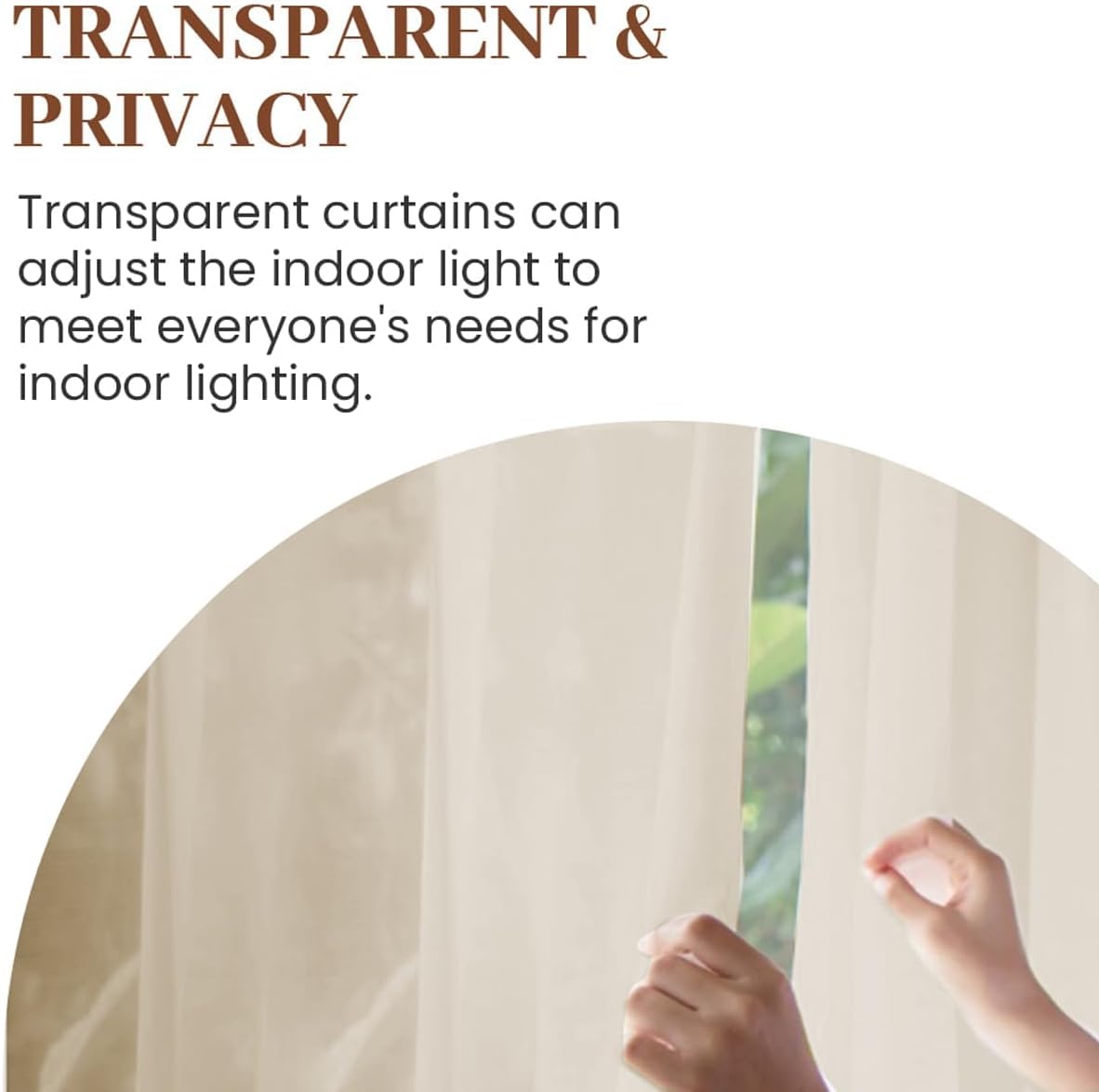 Taupe Solid Sheer Voile Curtains Set of 2