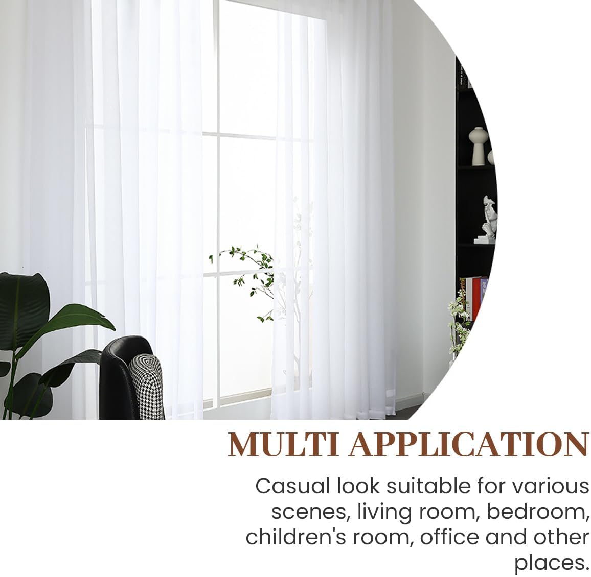 White Textured Sheer Curtains 2 Panels