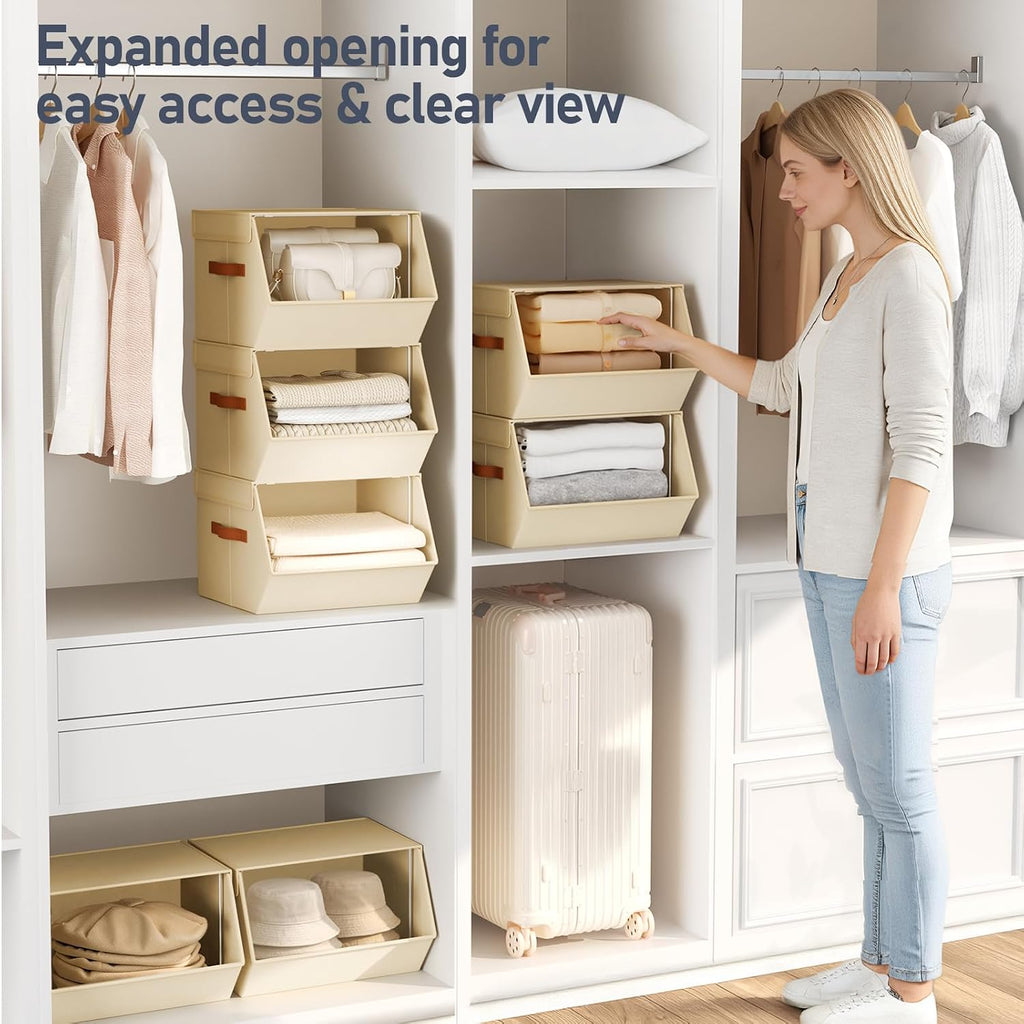 Stackable Fabric Closet Storage Bins