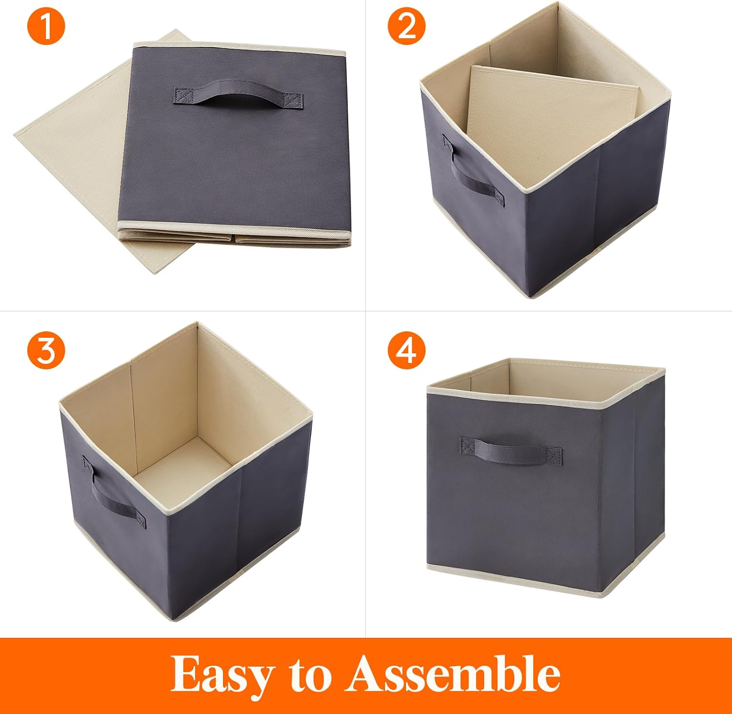 Gray Fabric Cube Bins 12 Pack