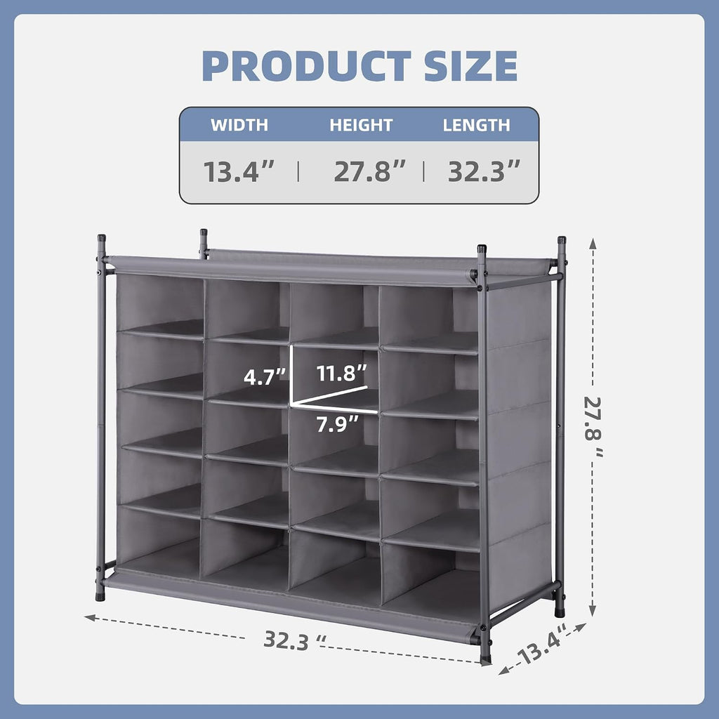 20 Cube Gray Shoe Organizer