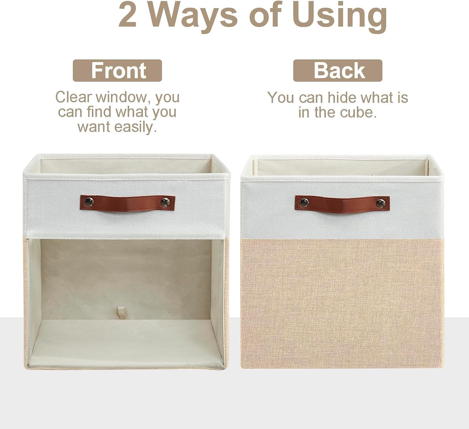 Linen Cube Storage Bins 4 Pack