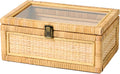 Handmade Clear Lid Rattan Storage Box