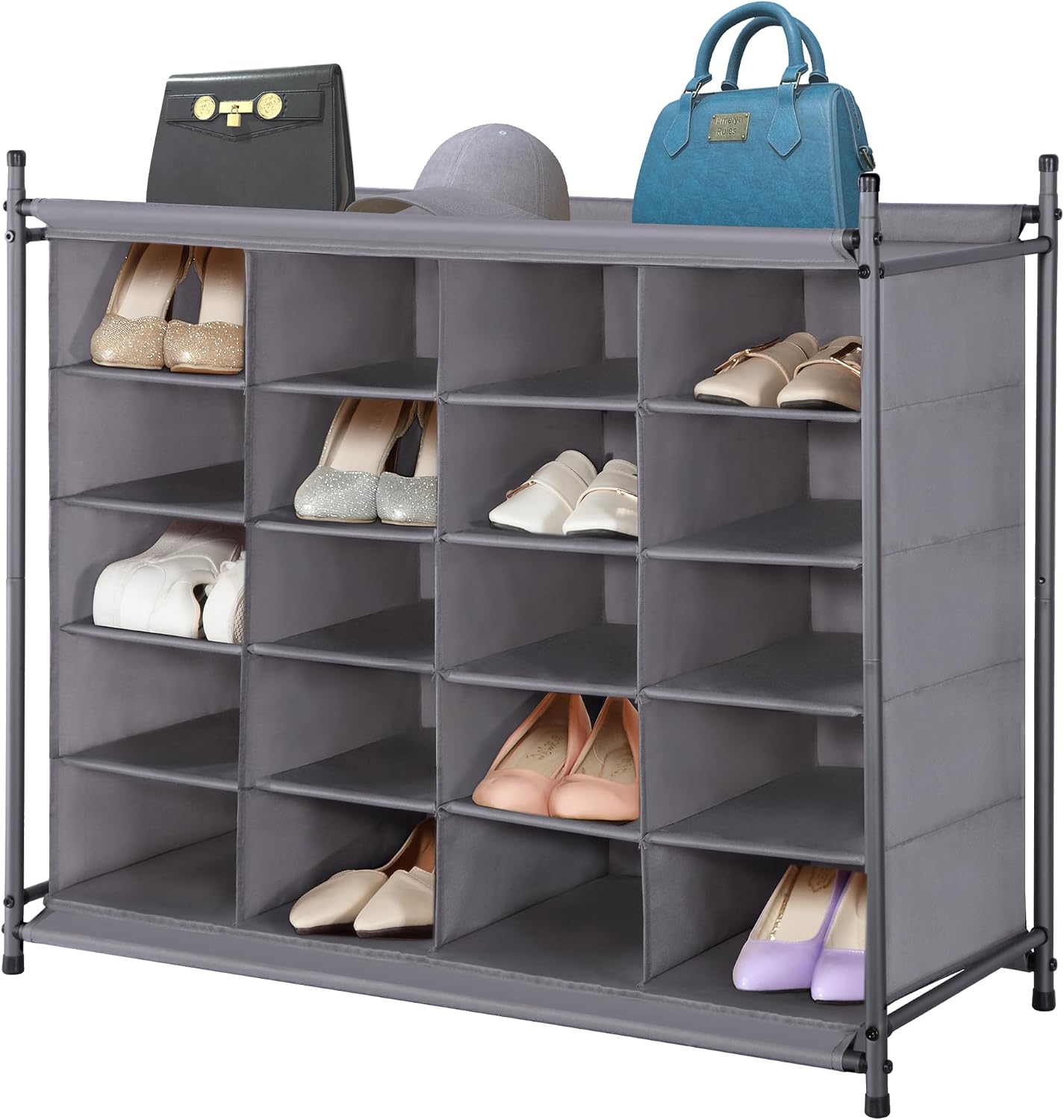 20 Cube Gray Shoe Organizer