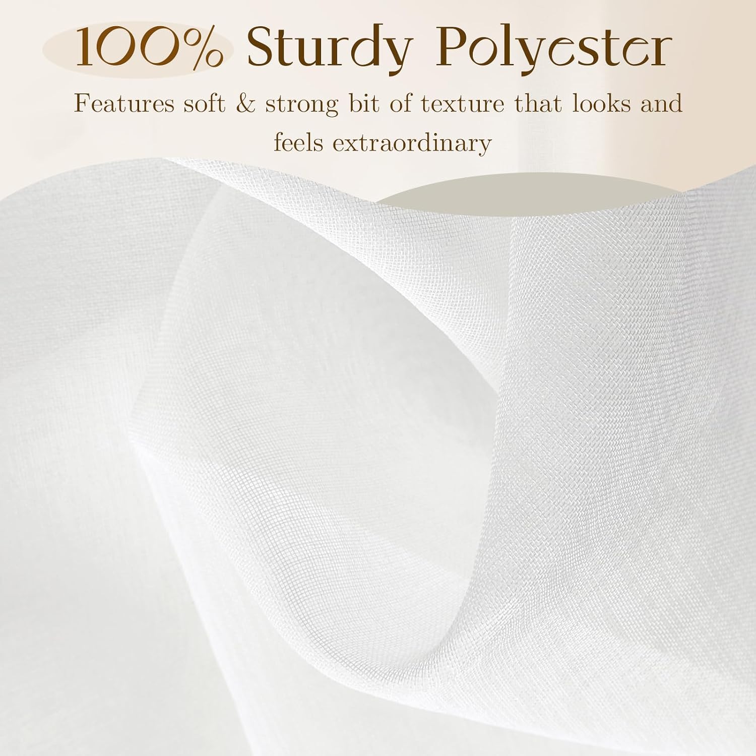 White Textured Sheer Curtains 2 Panels