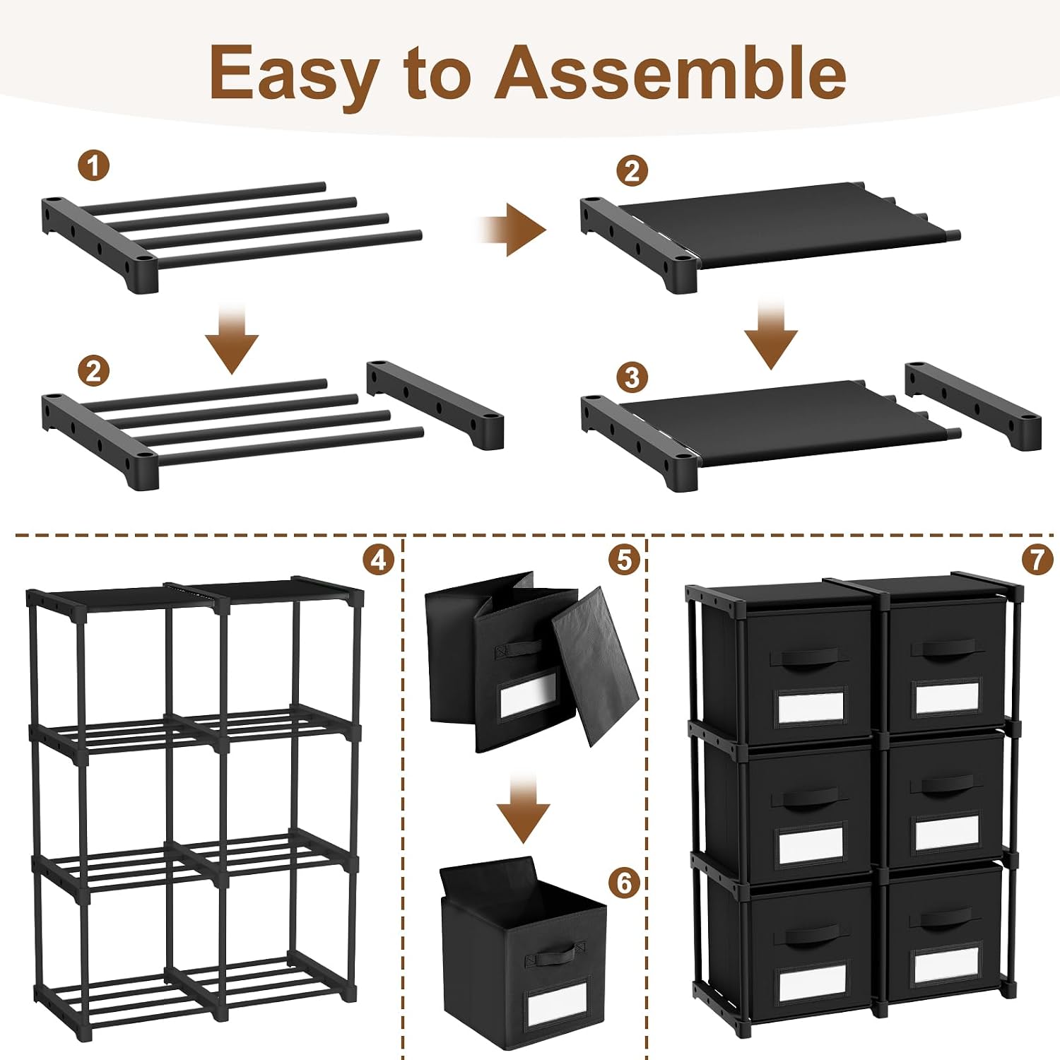 6 Cube Storage Organizer With Bins