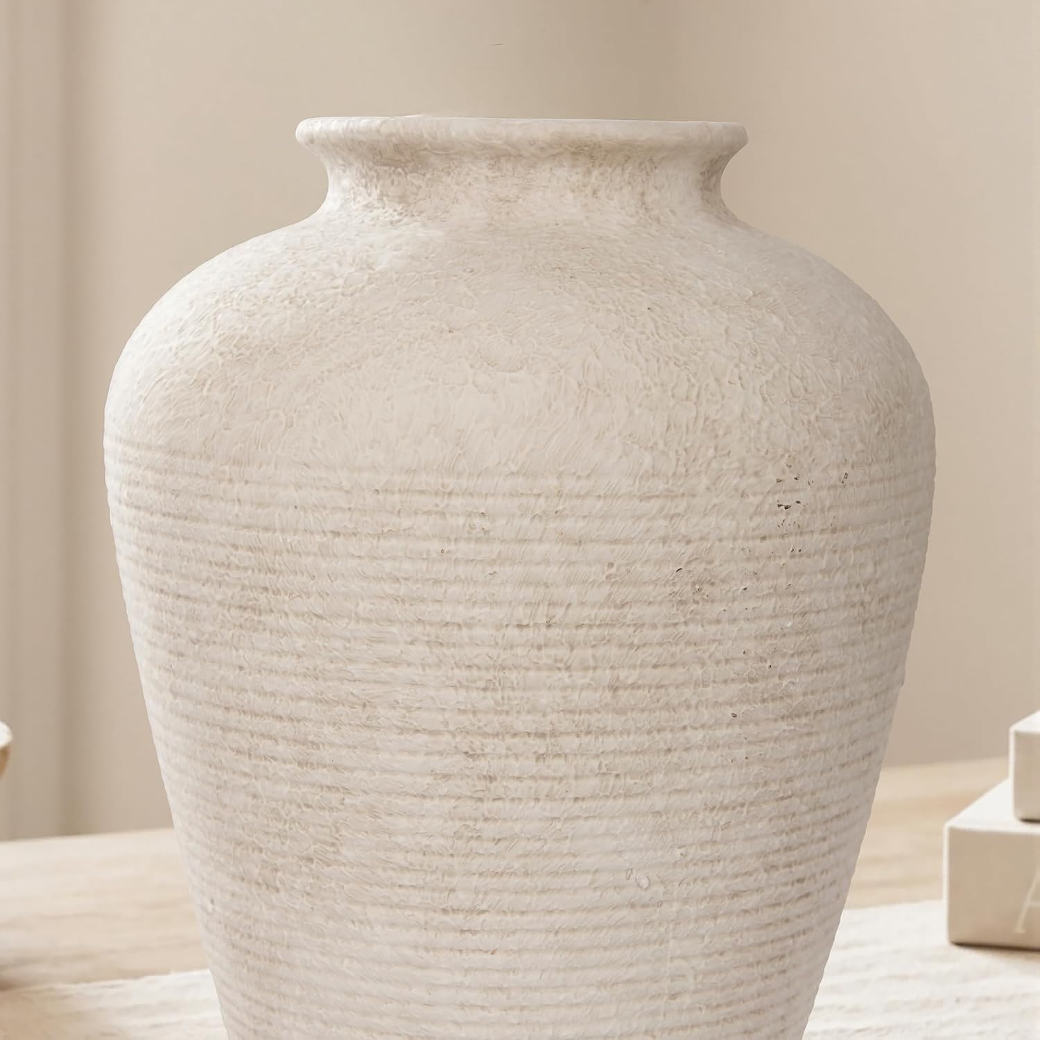 Beige Vintage Bottle Ceramic Vase