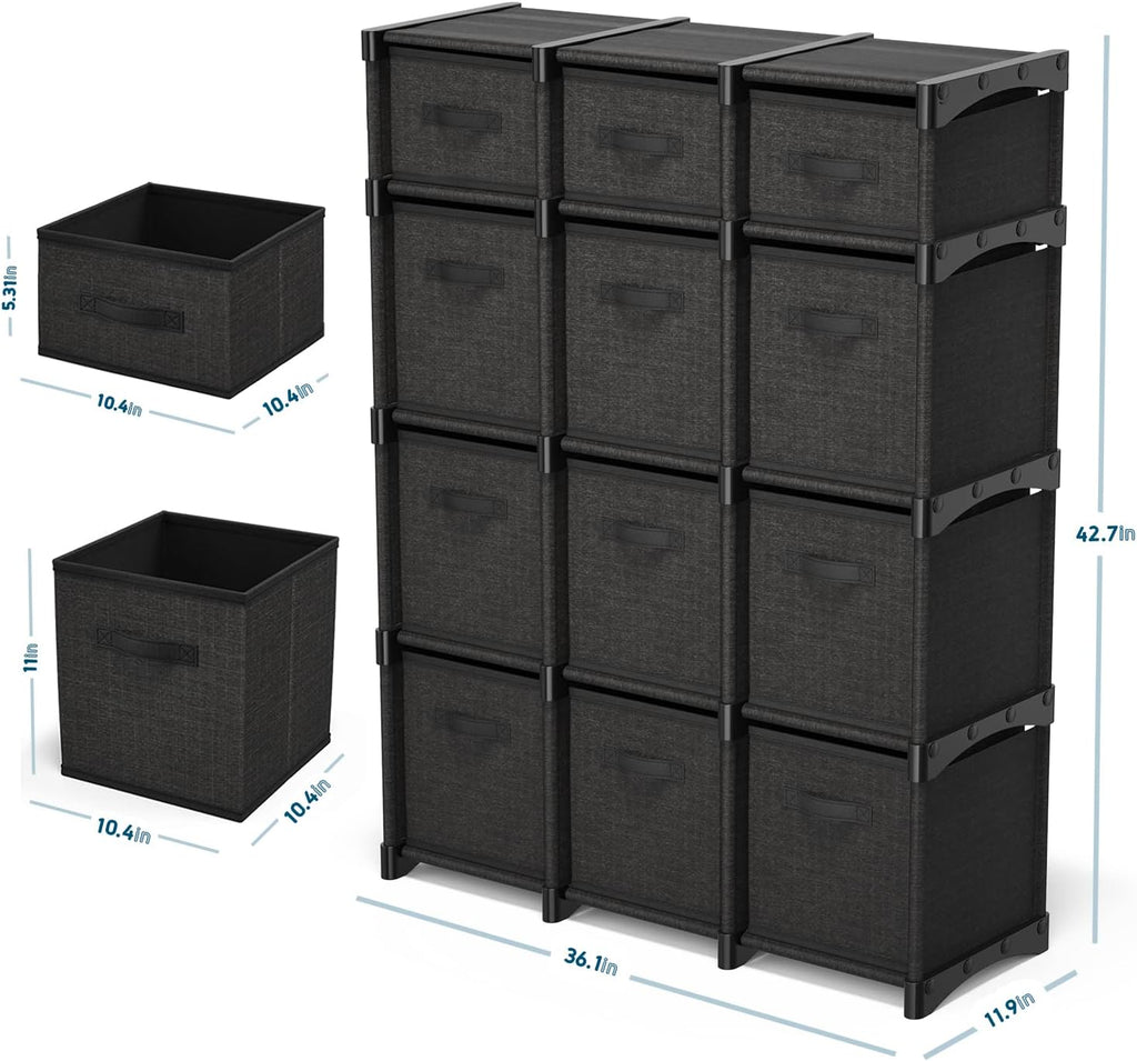 Black DIY Cube Storage Organizer Shelf
