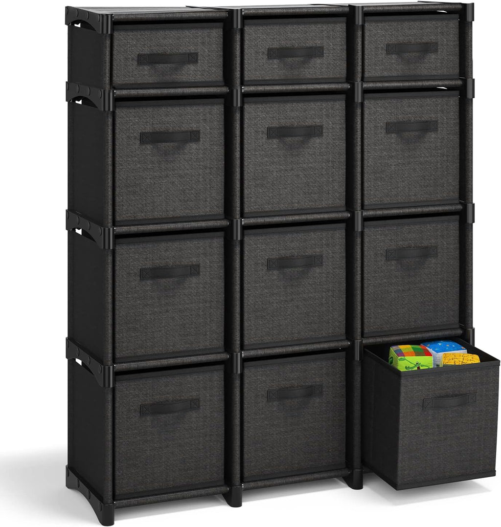 Black DIY Cube Storage Organizer Shelf
