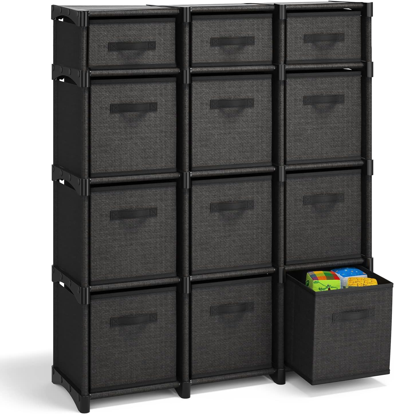 Black DIY Cube Storage Organizer Shelf