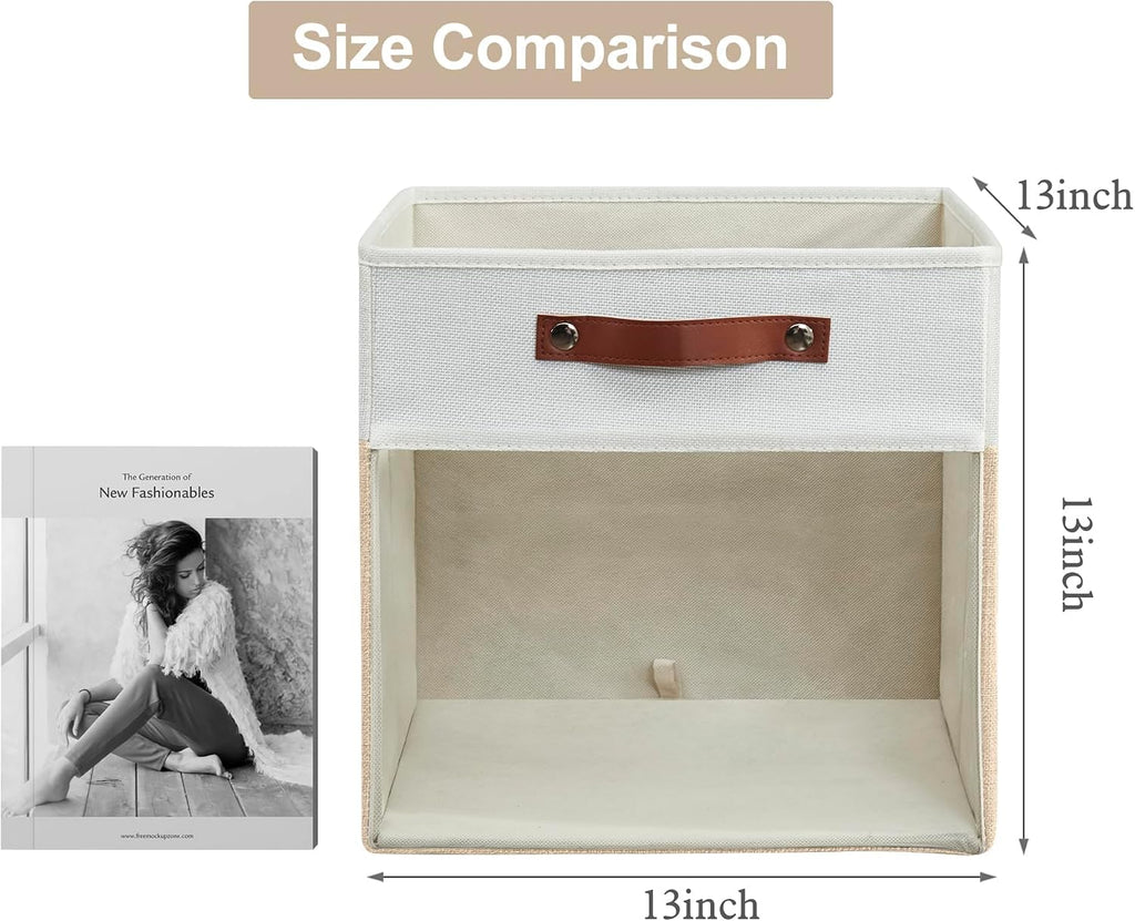 Linen Cube Storage Bins 4 Pack
