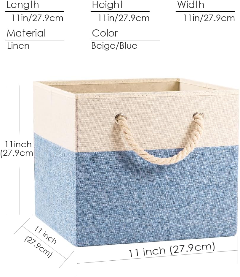 Linen Cube Storage Bins 4 Pack