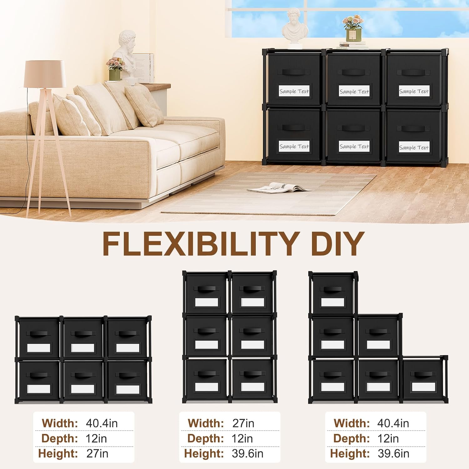 6 Cube Storage Organizer With Bins
