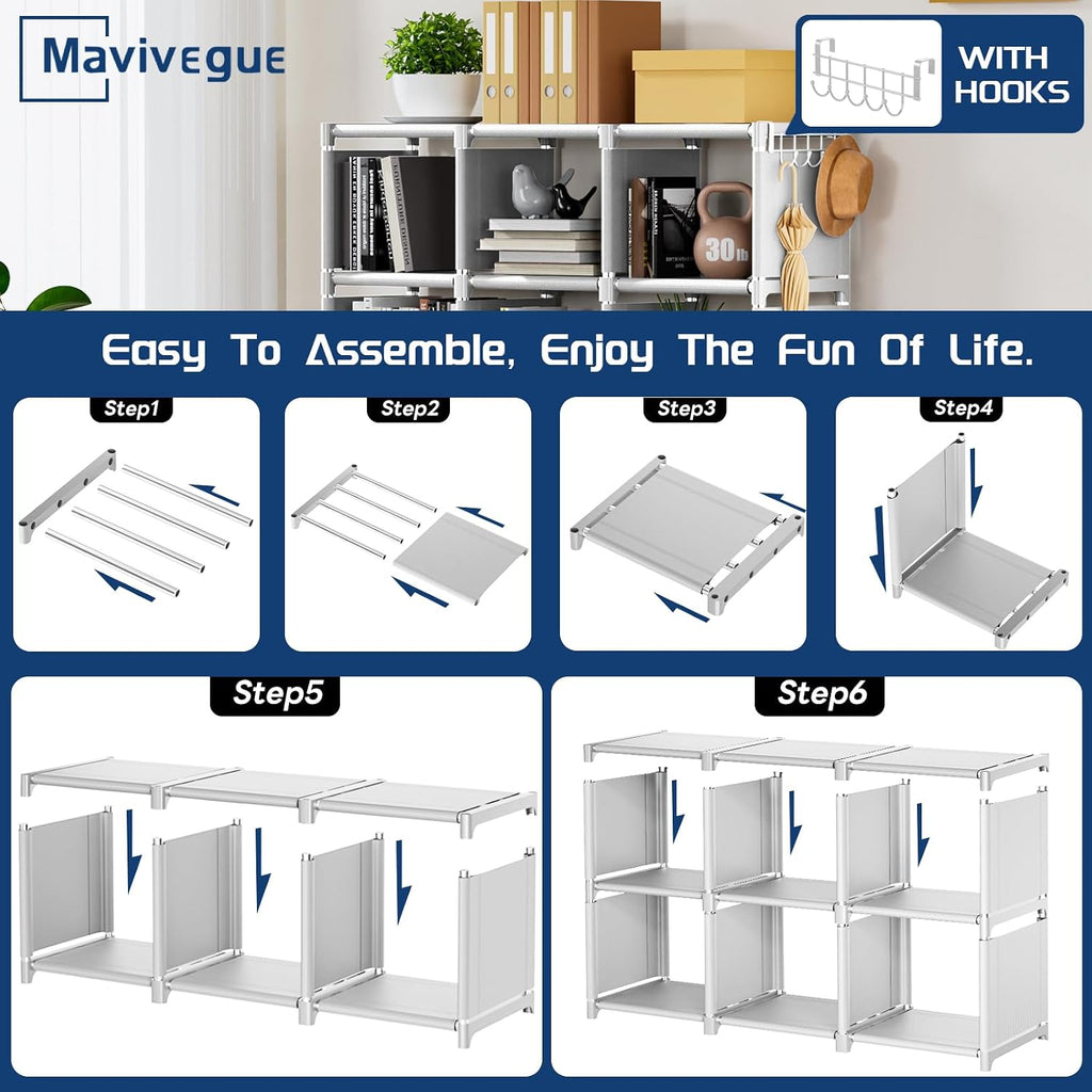 12 Cube White Storage Shelf