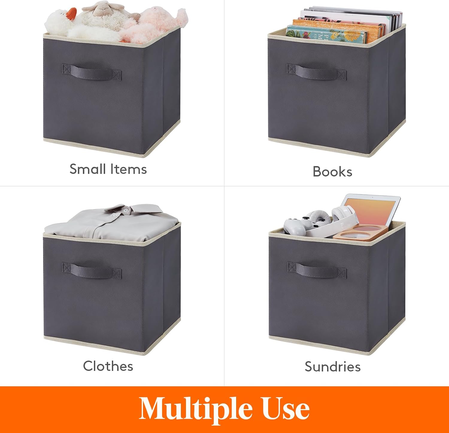 Gray Fabric Cube Bins 12 Pack