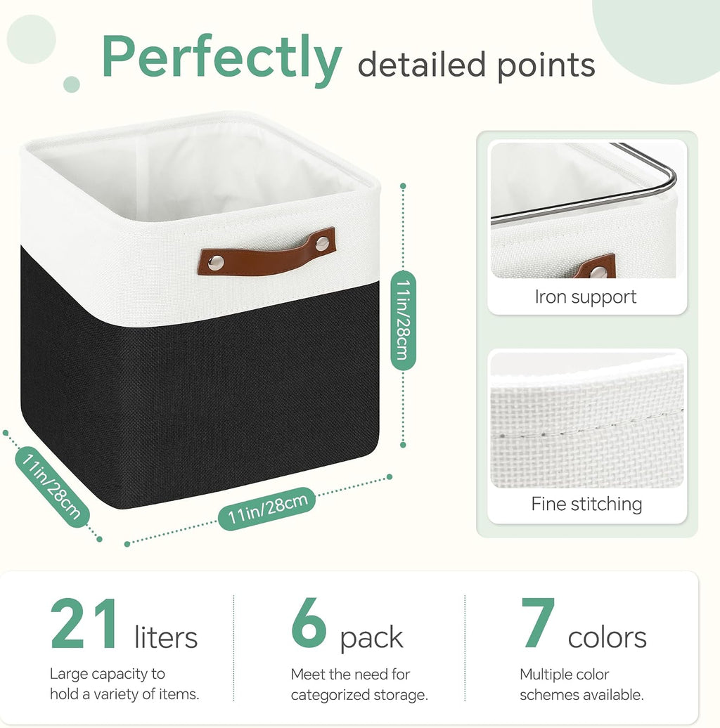 Fabric Cube Storage Bins 6 Pack