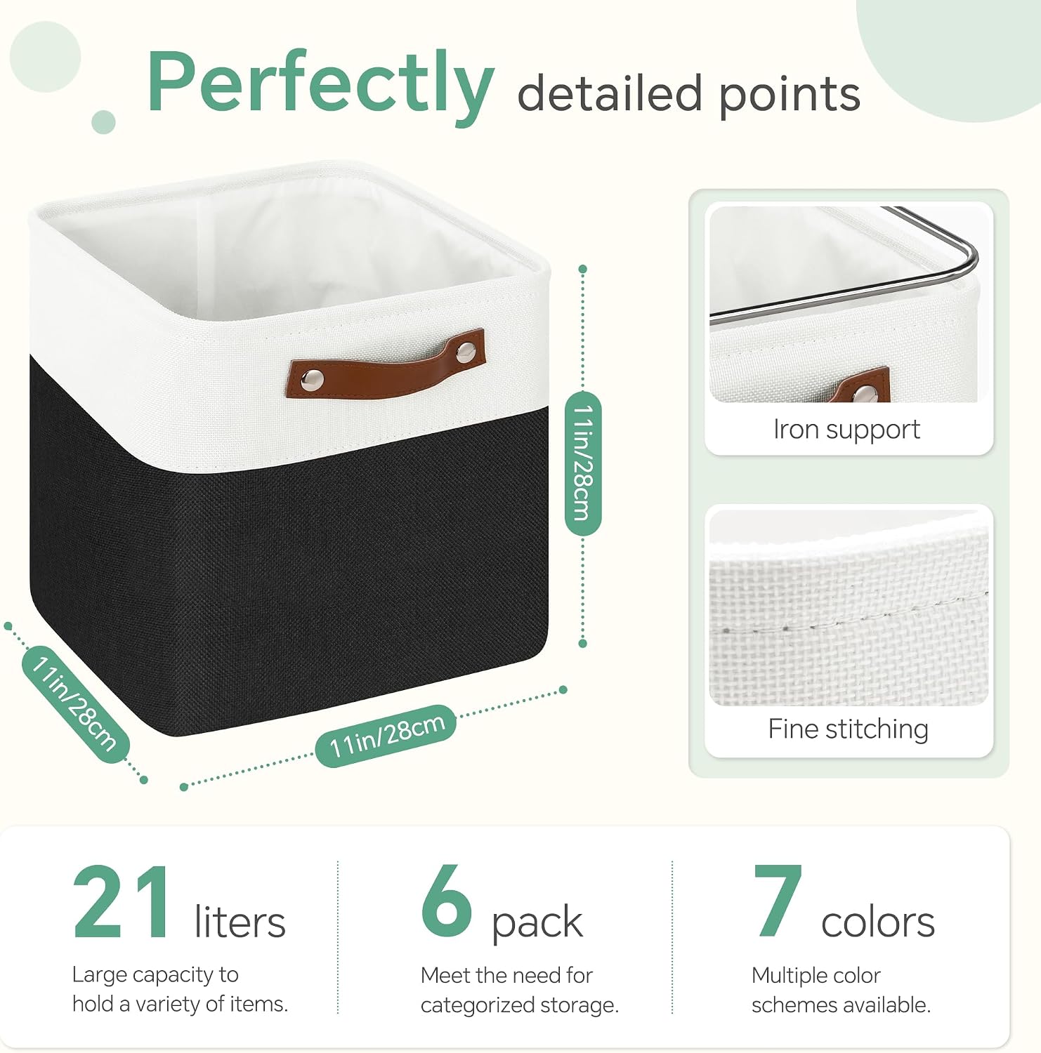 Fabric Cube Storage Bins 6 Pack