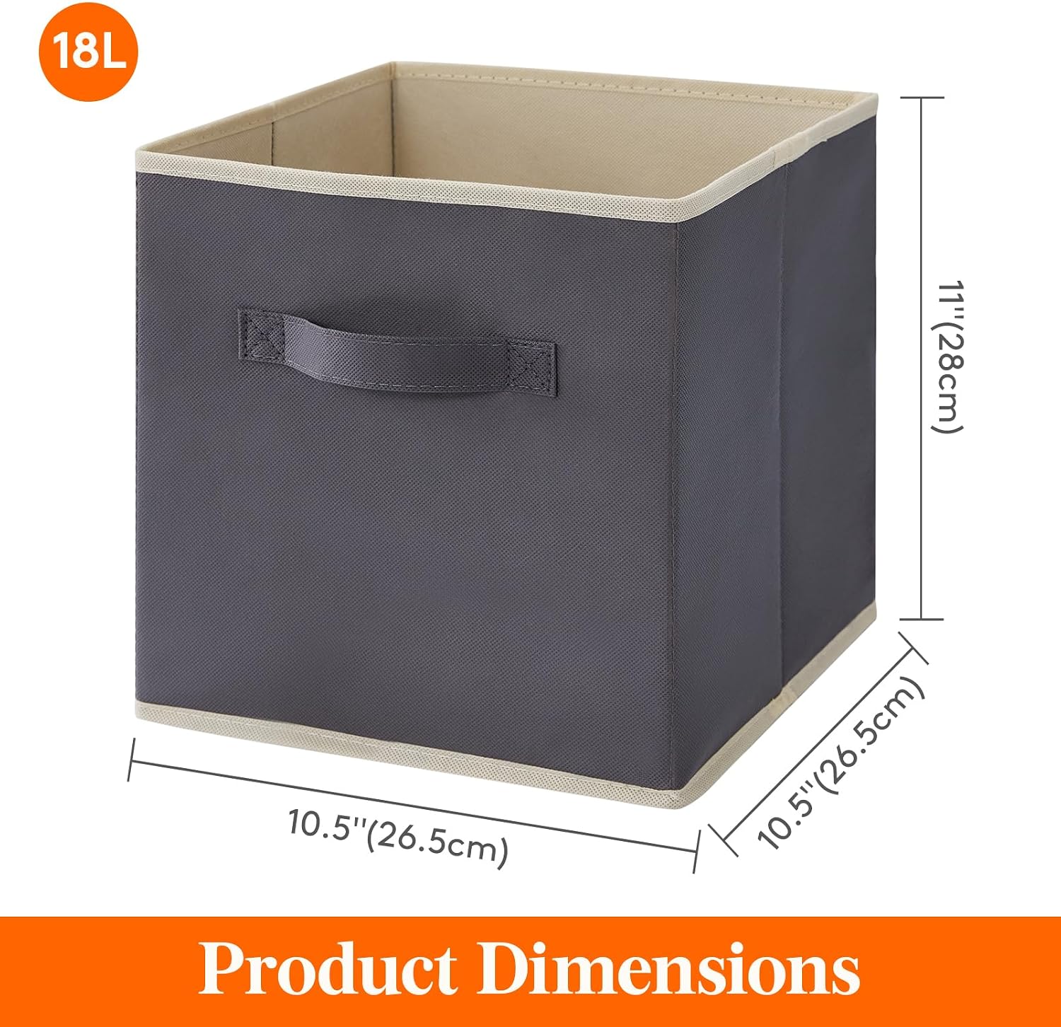 Gray Fabric Cube Bins 12 Pack