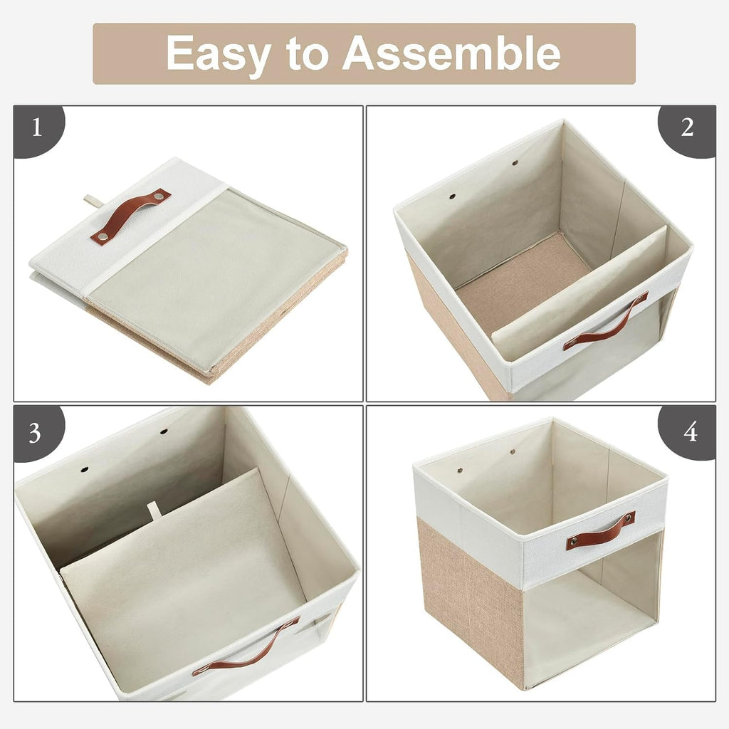 Linen Cube Storage Bins 4 Pack
