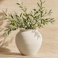 6.7 Inch Cream Wabi-Sabi Ribbed Ceramic Vase