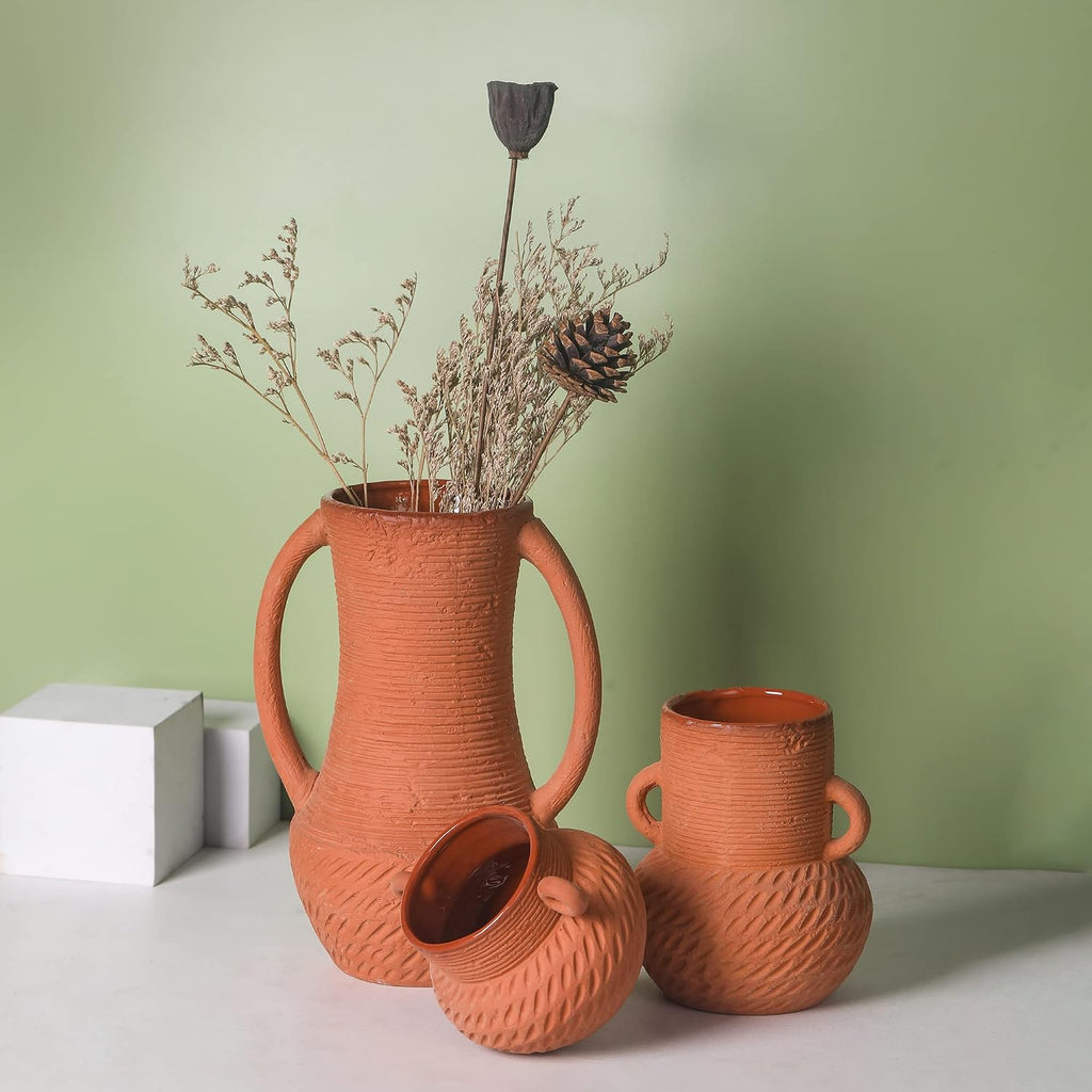 Rustic Ceramic Vase Set of 3