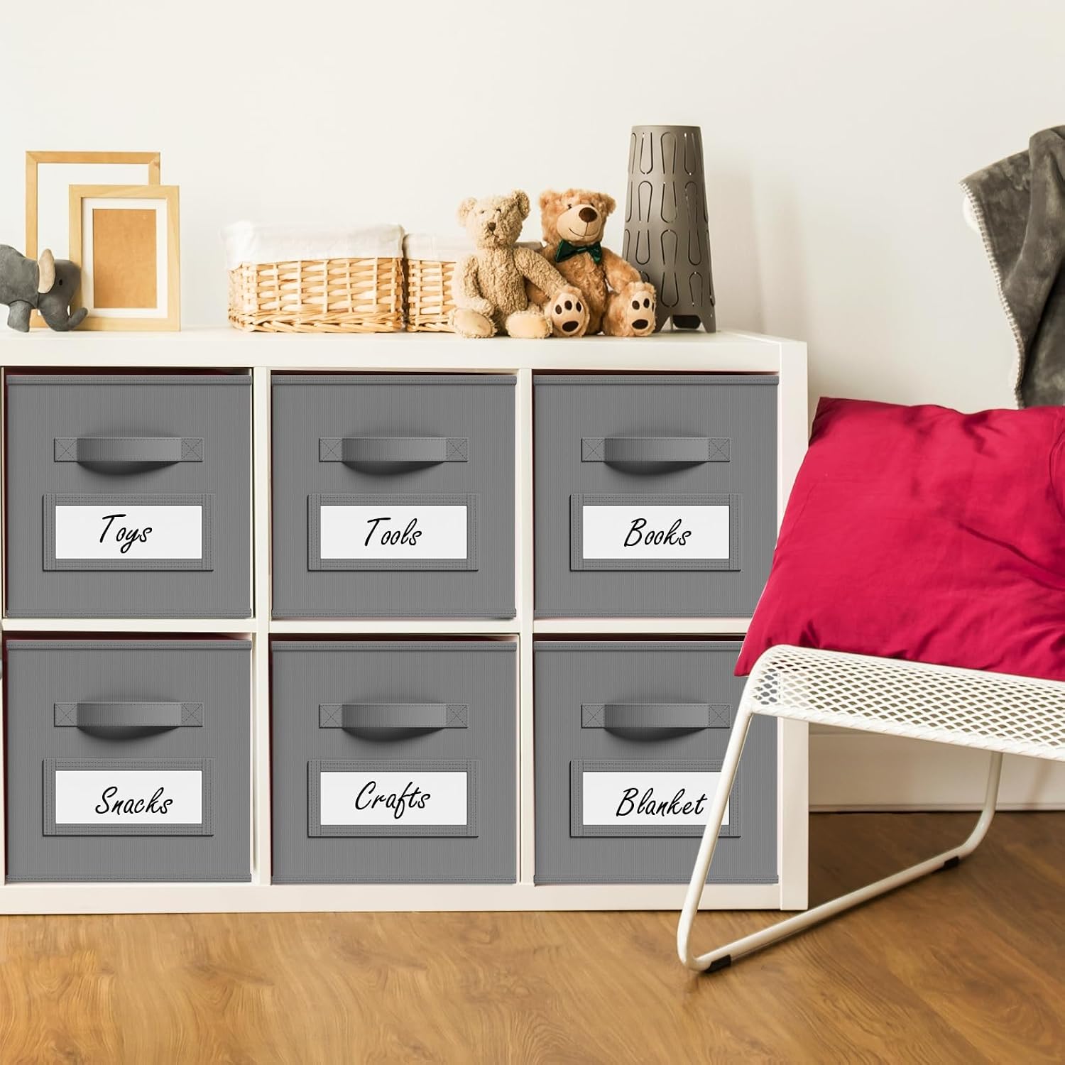 Gray Fabric Cube Storage Bins 10 Pack