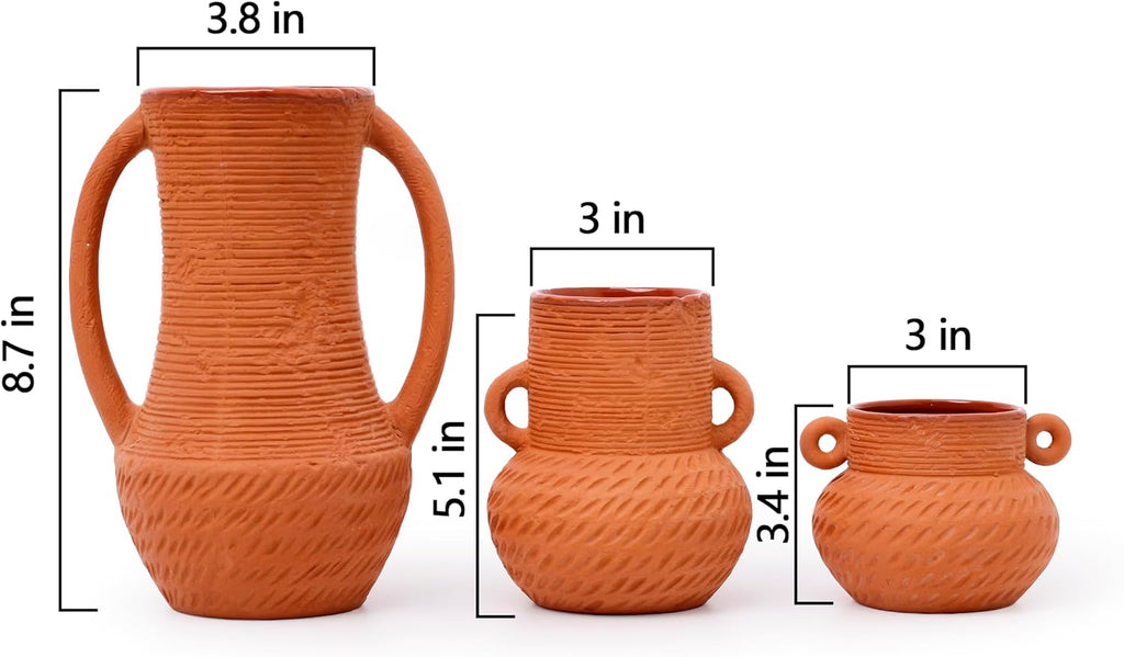 Rustic Ceramic Vase Set of 3