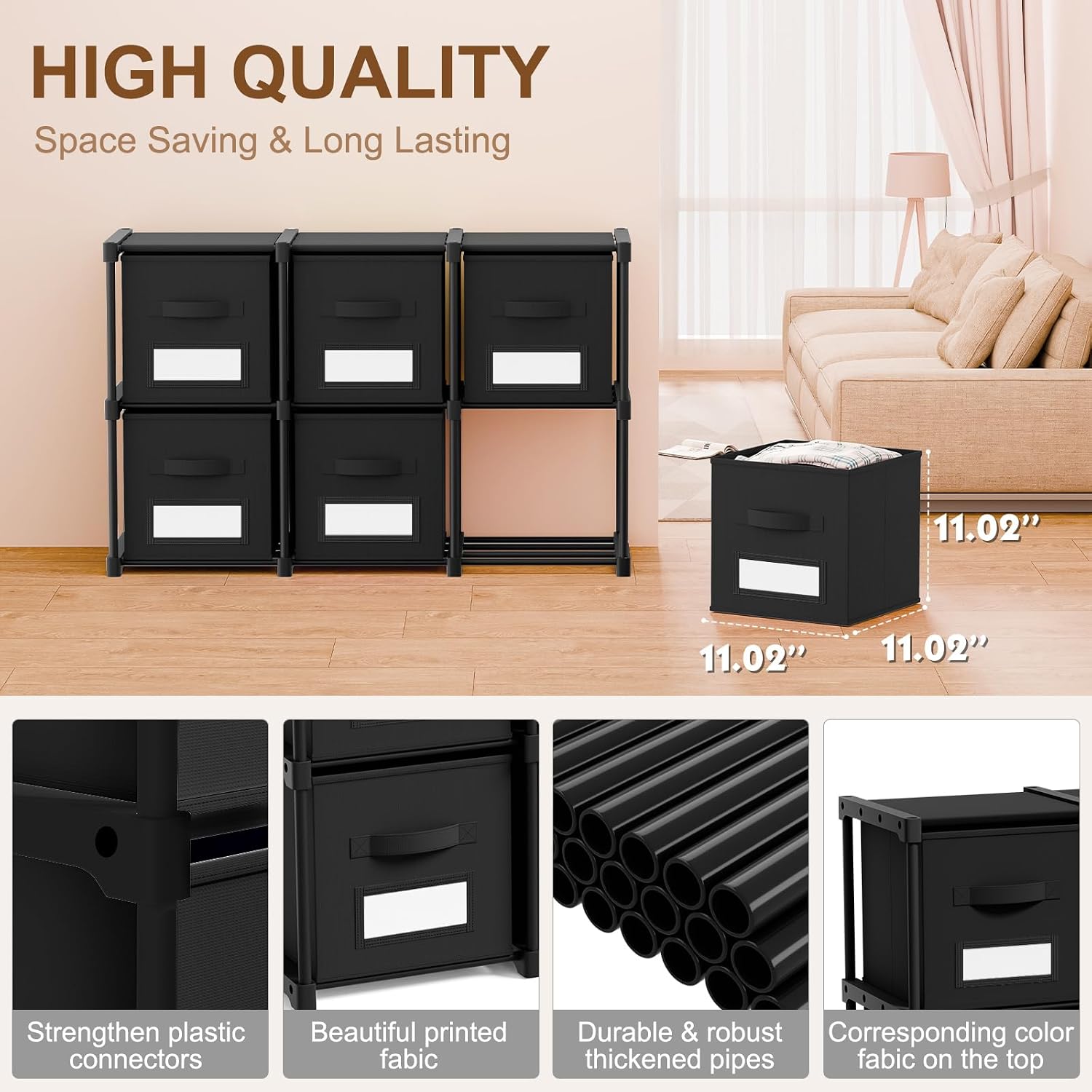 6 Cube Storage Organizer With Bins