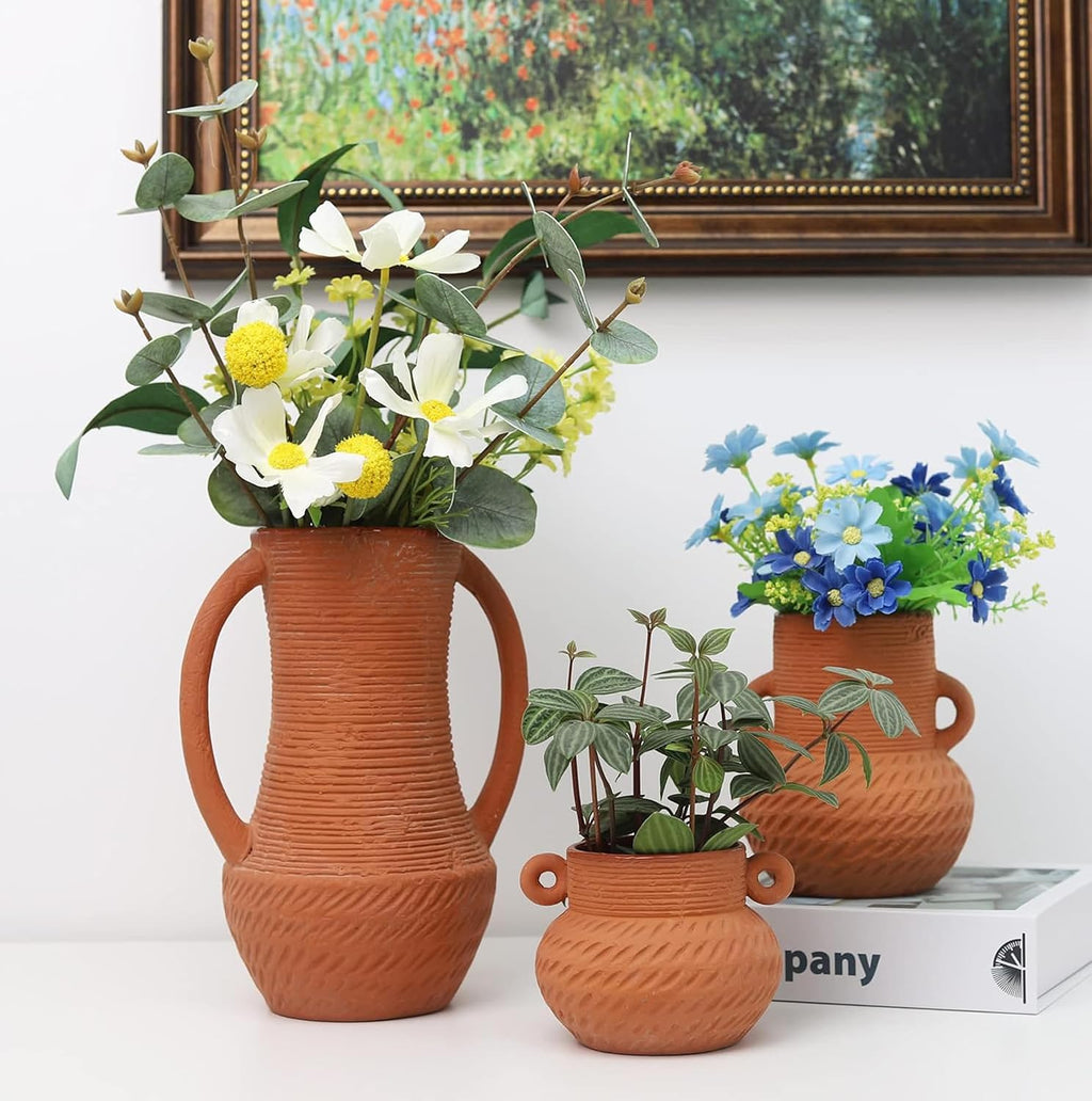 Rustic Ceramic Vase Set of 3