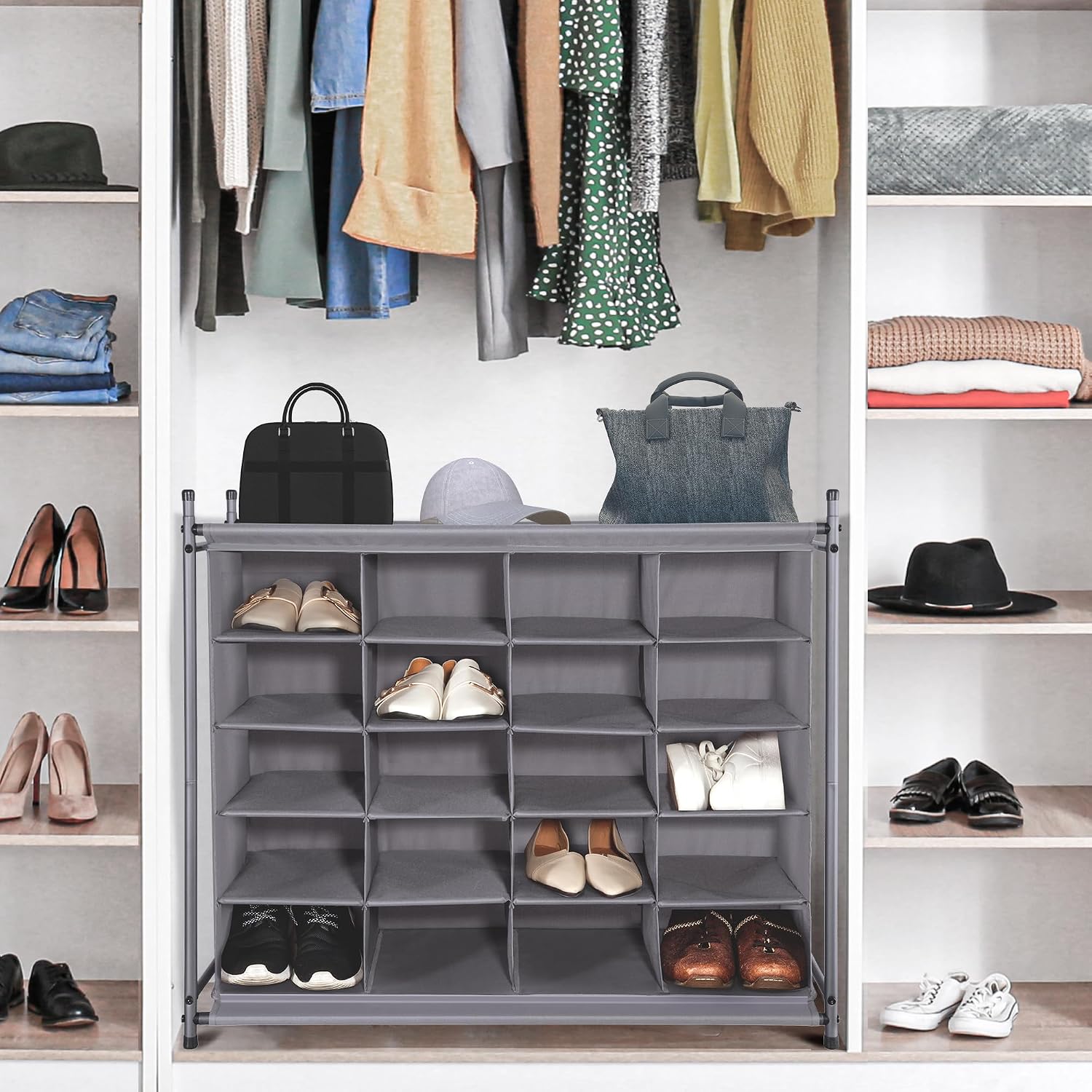 20 Cube Gray Shoe Organizer