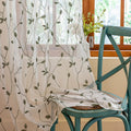 Embroidered Leaf Sheer Curtains 2 Panels