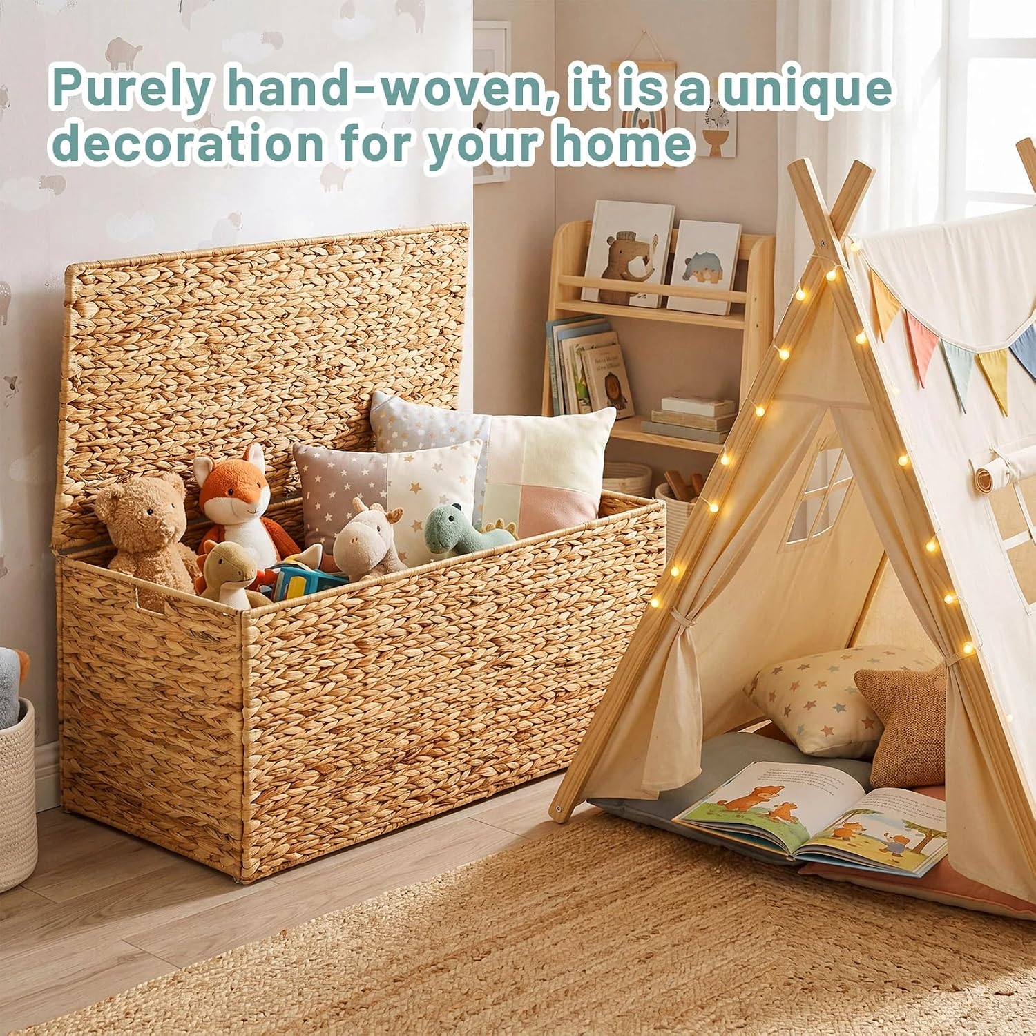 Water Hyacinth Wicker Storage Trunk