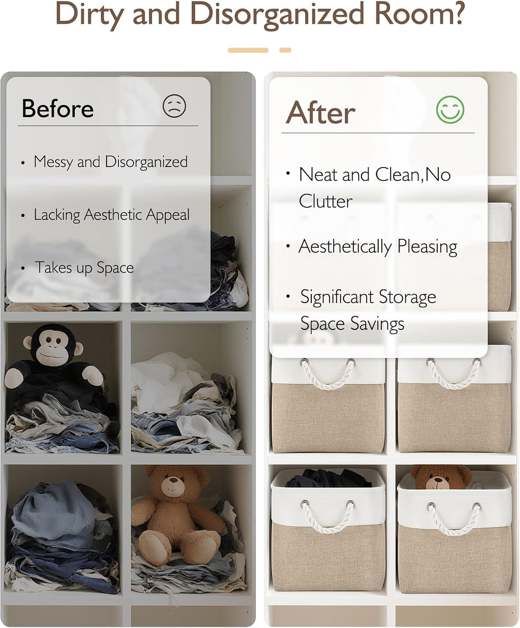 Fabric Cube Storage Bins 6 Pack