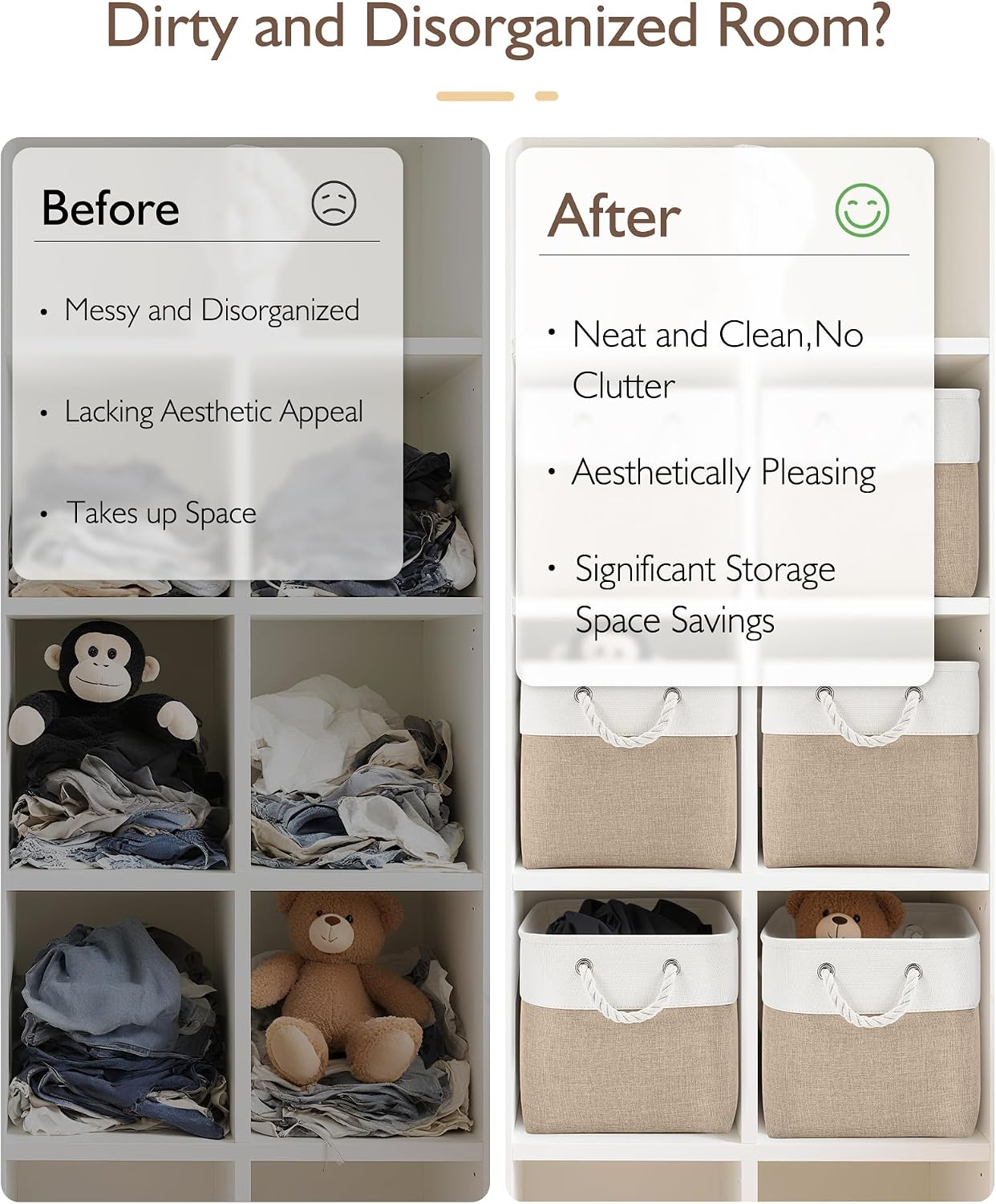 Fabric Cube Storage Bins 6 Pack