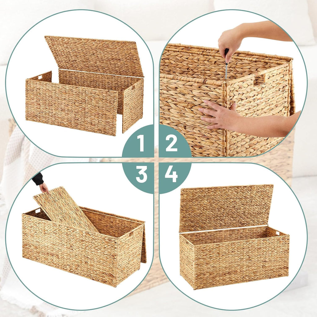 Water Hyacinth Wicker Storage Trunk