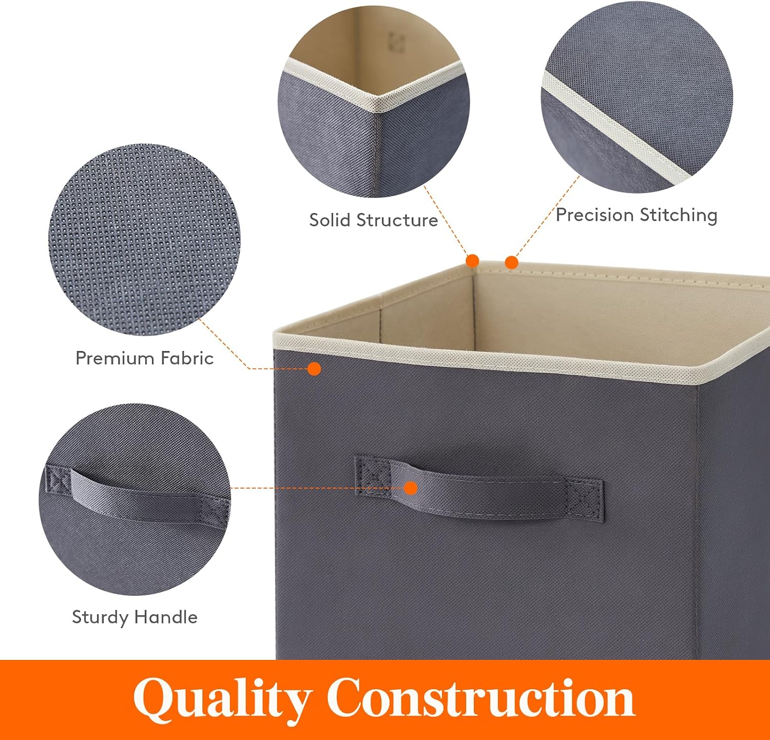 Gray Fabric Cube Bins 12 Pack