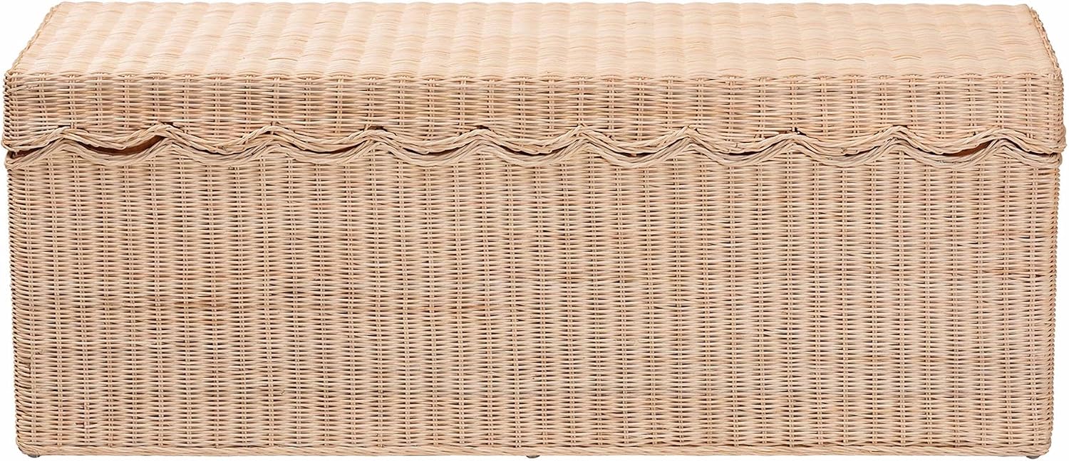 Rattan Lift-Top Storage Chest Bench