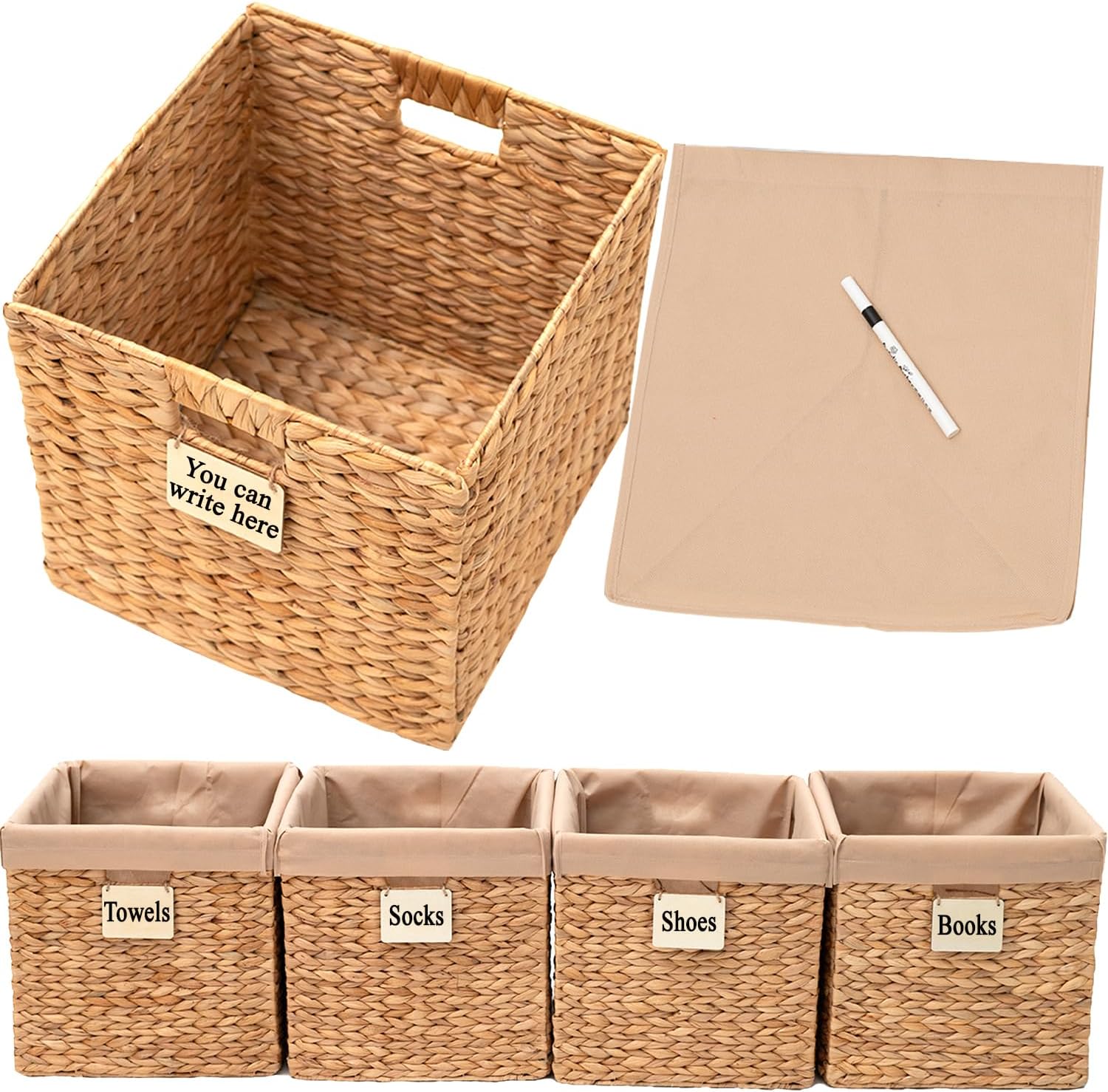 Water Hyacinth Cube Storage Baskets