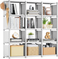 12 Cube White Storage Shelf