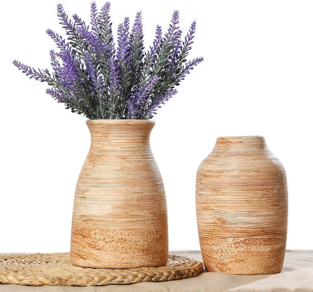Neutral Terracotta Rustic Vase Set of 2