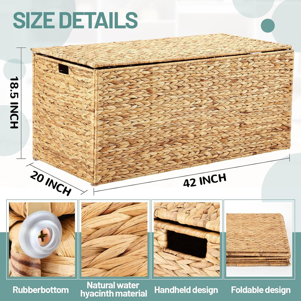 Water Hyacinth Wicker Storage Trunk