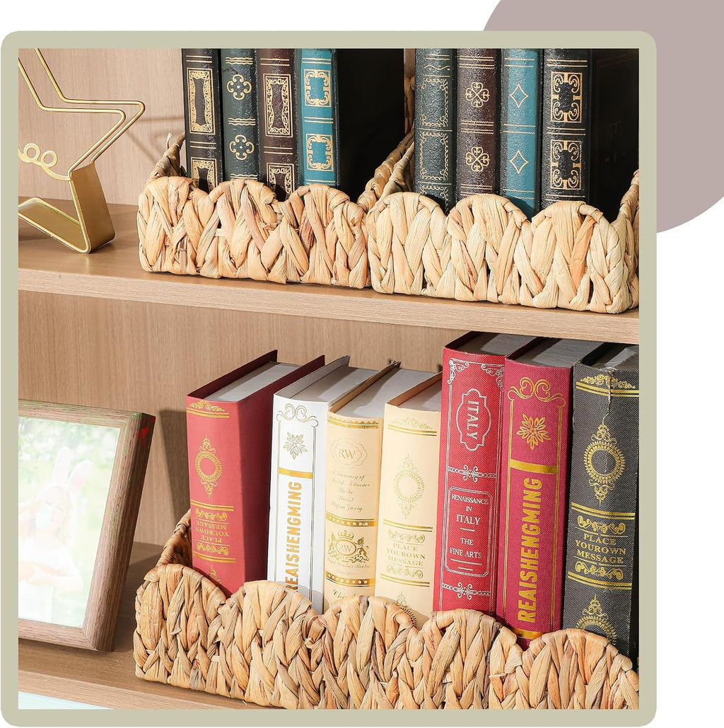 Scalloped Water Hyacinth Storage Baskets