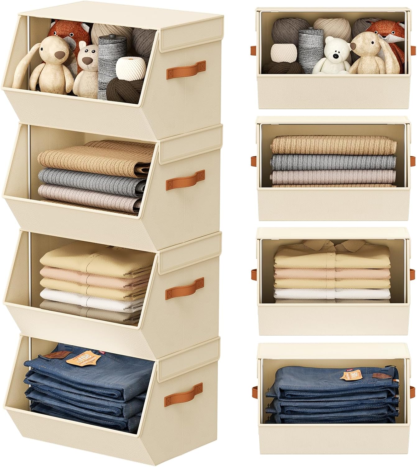 Stackable Fabric Closet Storage Bins