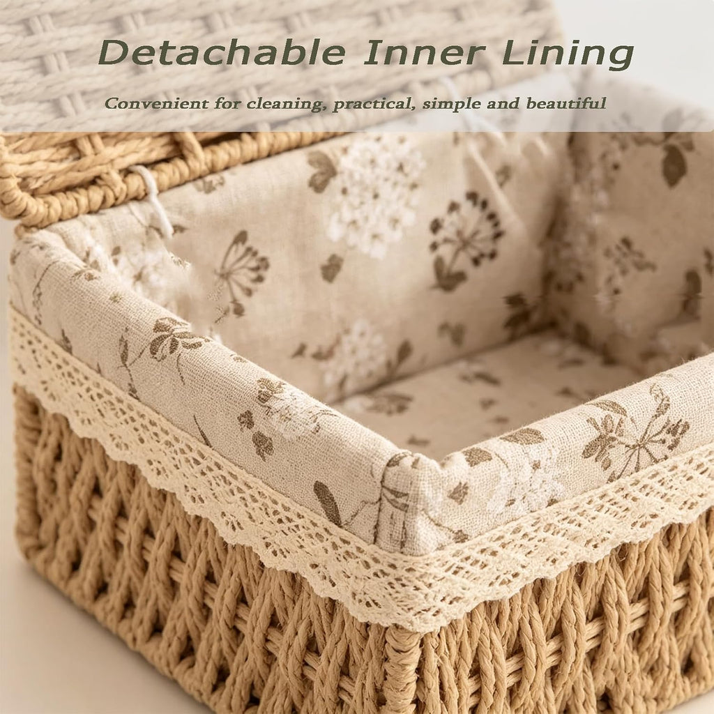 Nesting Rattan Storage Baskets With Lids