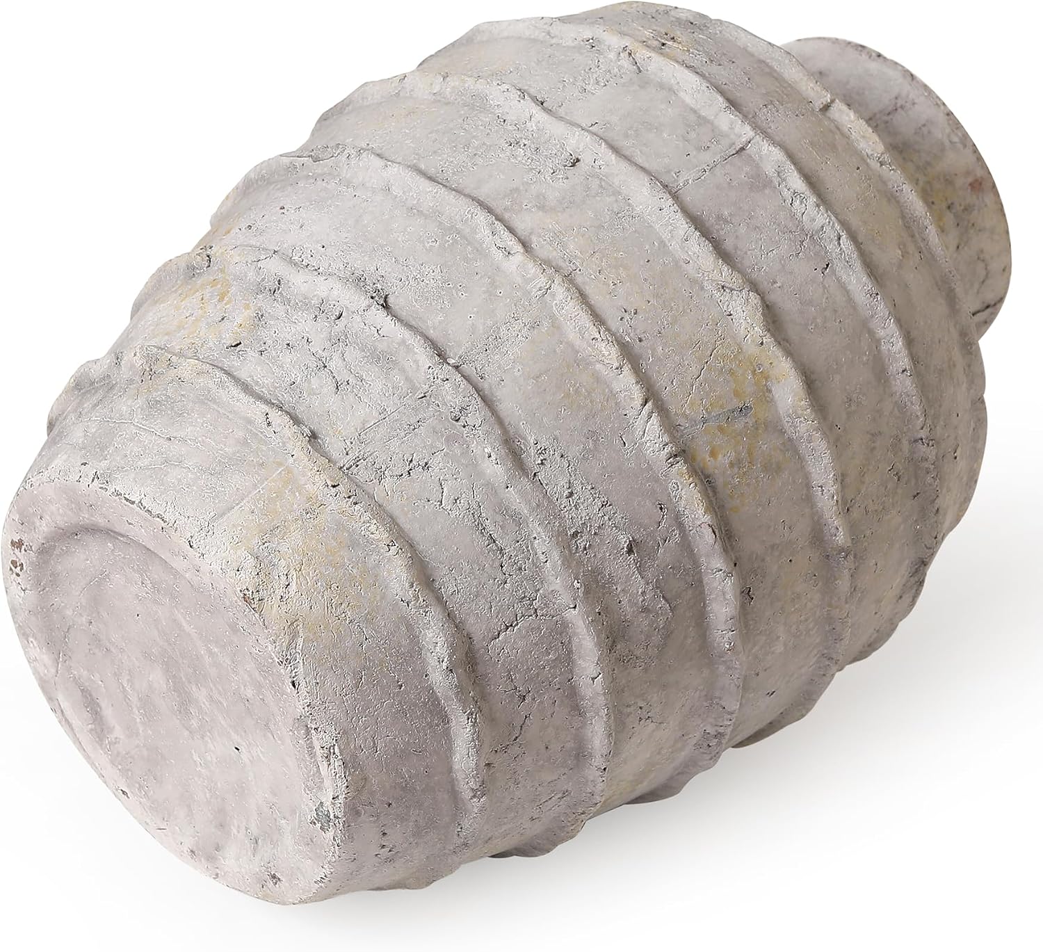 White Grey Rustic Terracotta Ceramic Vase