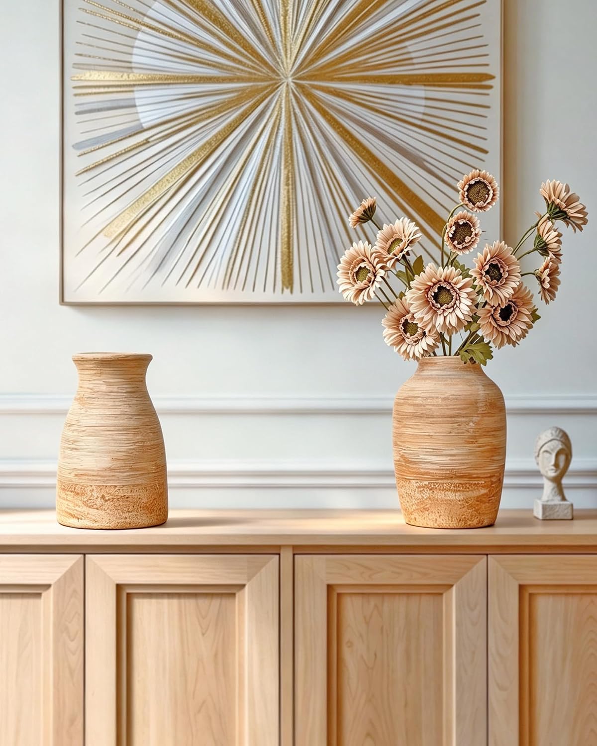 Neutral Terracotta Rustic Vase Set of 2