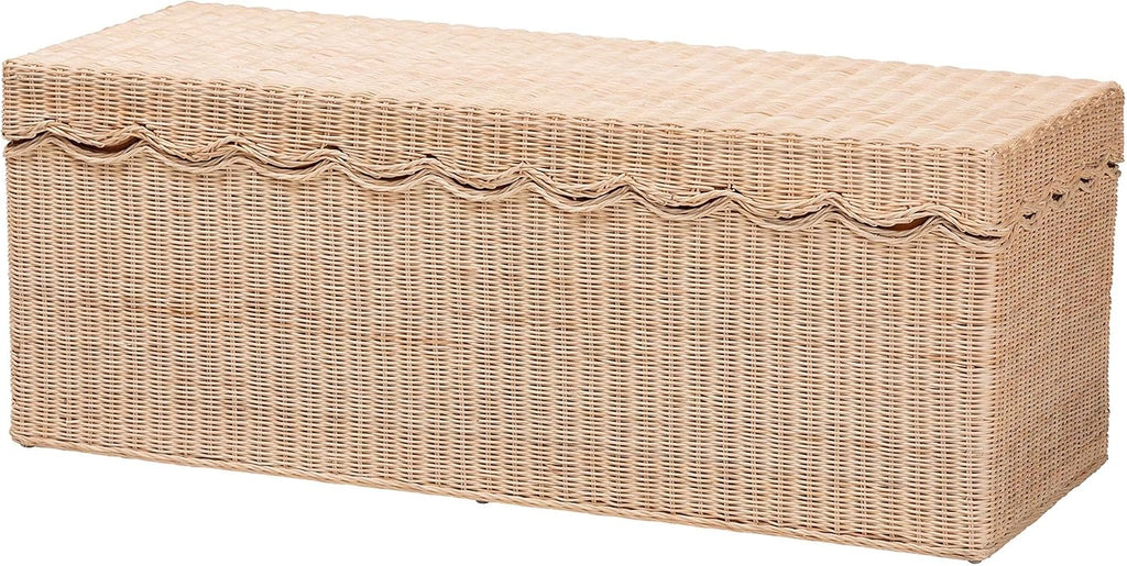 Rattan Lift-Top Storage Chest Bench