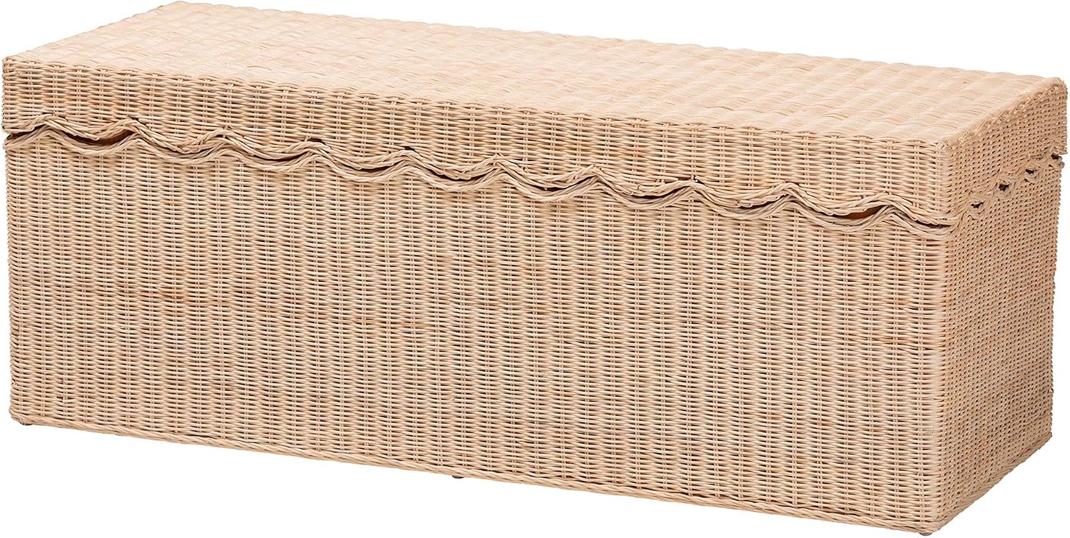 Rattan Lift-Top Storage Chest Bench